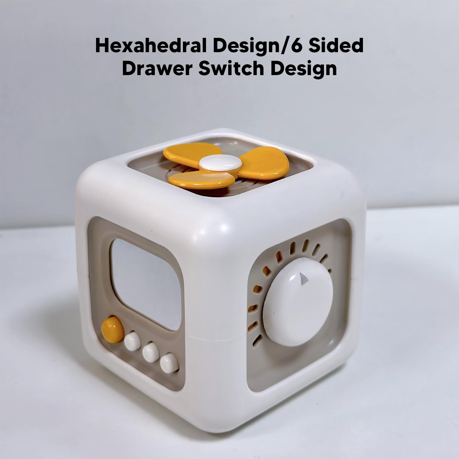 Hexaedrisches Busy Ball, 6-seitiges Rotationsspielzeug für Frühe Bildung, Stressreduzierung und Aufmerksamkeitssteigerung mit Schubladenschalter-Design